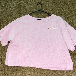 CROPPED PURPLE CHAMPION TEE//SIZE M